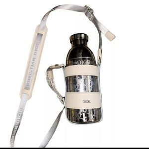 Dior Water Aqua Bottle With Leather Strap White